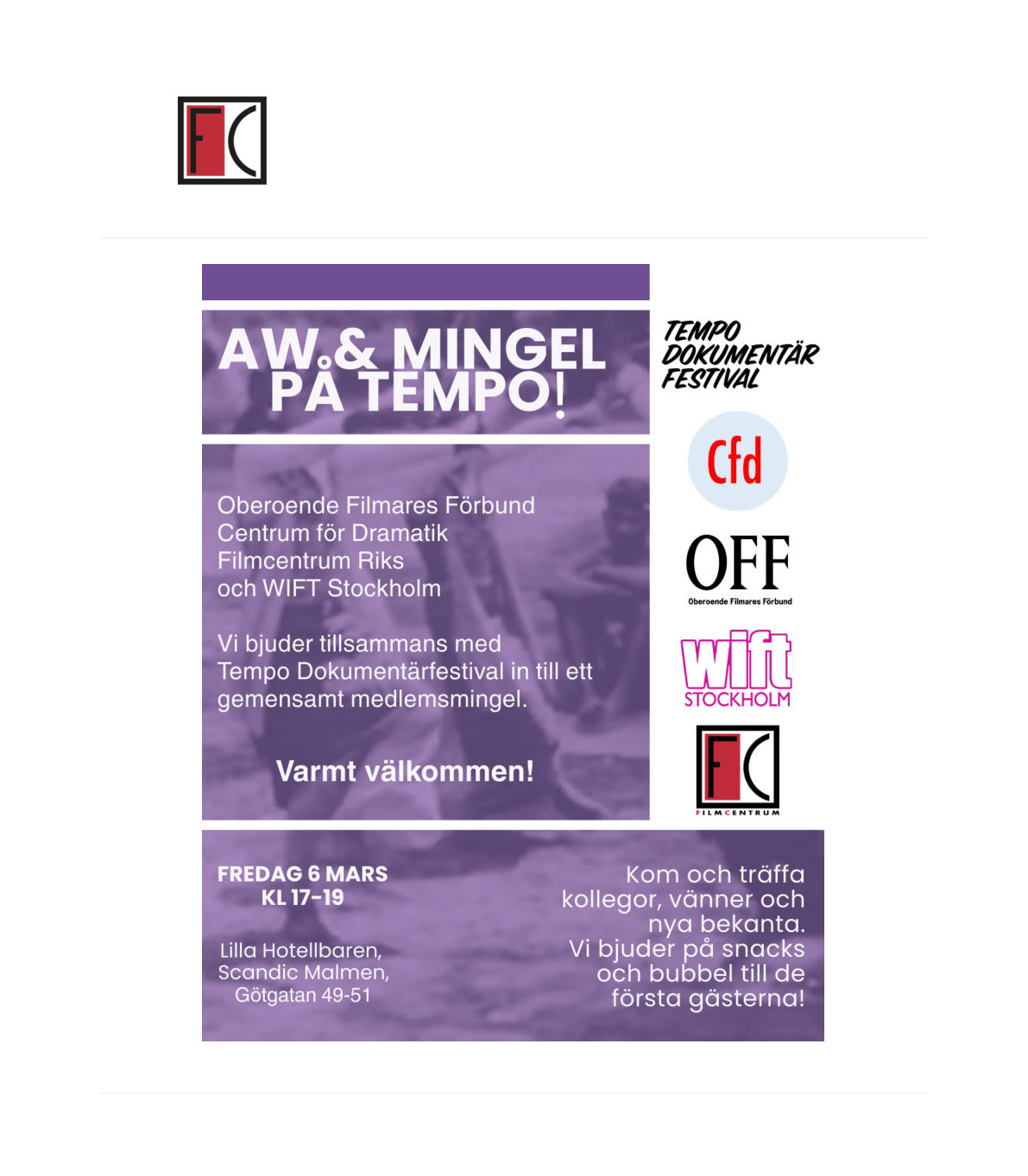 AW & MINGEL PÅ TEMPO – nyhetsbrevet, sida 1